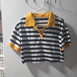 SHEIN Black and Yellow Striped Crop Top